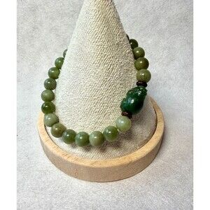 Natural Green Jade Pixiu Bracelet | OOAK Handmade Jade Beaded Bracelet handmade